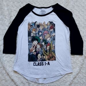 Funimation My Hero Academia Class 1A Anime Raglan jersey XS Cosplay